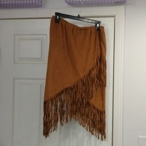 Wrangler fringe leather skirt